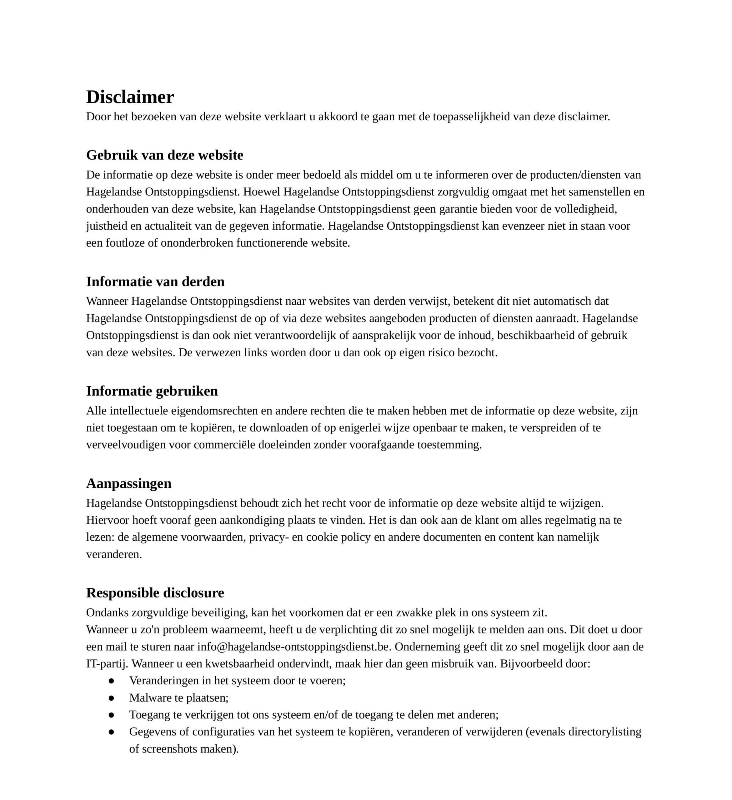 Hagelandse ontstoppingsdienst Disclaimer scaled -